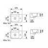 Alba 14 aszimmetrikus kerámia mosdó, balos beépítéssel